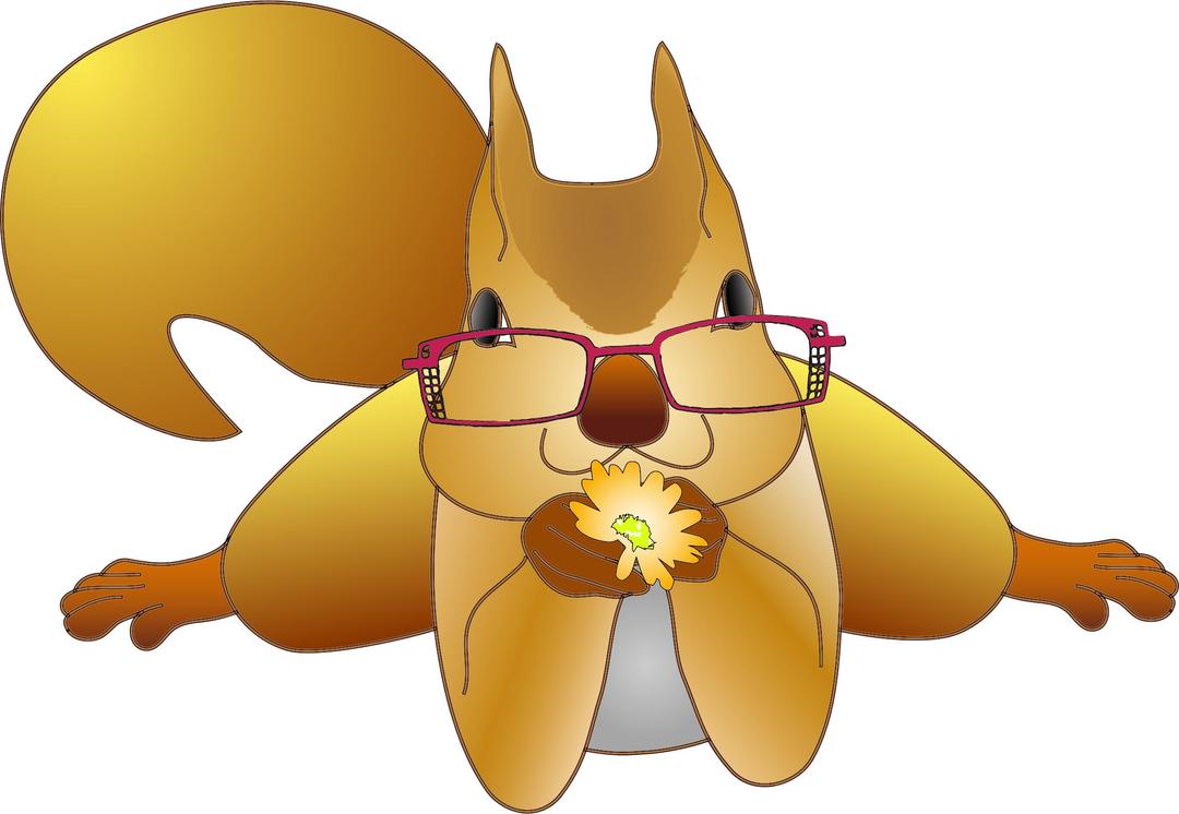 Near Sighted Squirrel Offering A Flower Optimized png transparent