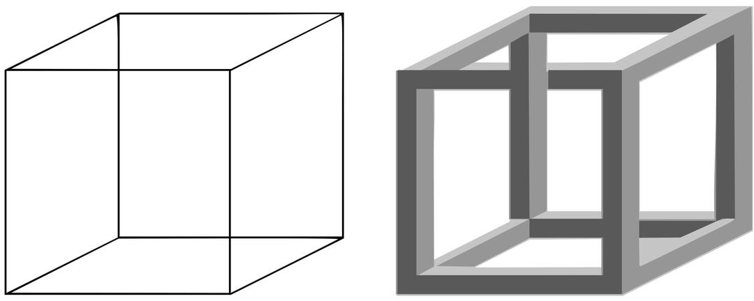 Necker cube and impossible cube png transparent