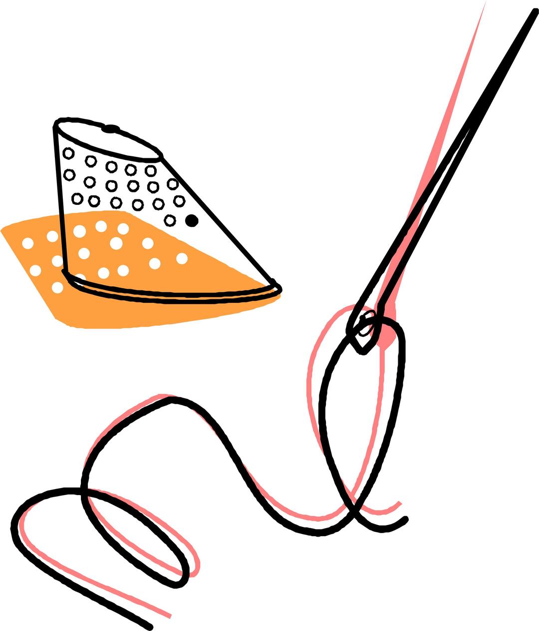 Needle, thread and timble png transparent