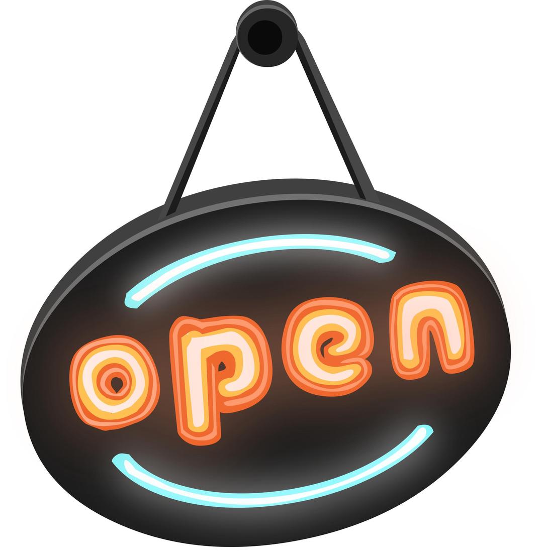 Neon 'Open' sign from Glitch png transparent