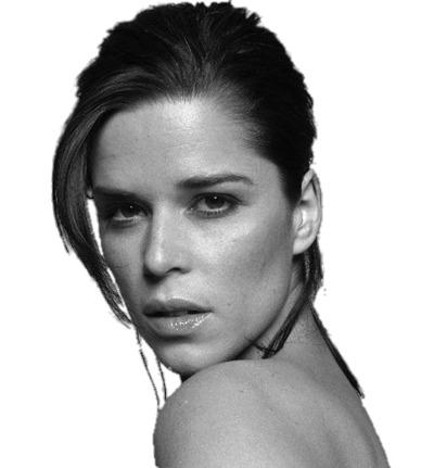 Neve Campbell Black and White png transparent