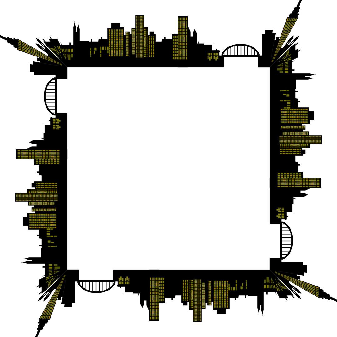 Night Cityscape Frame 3 png transparent
