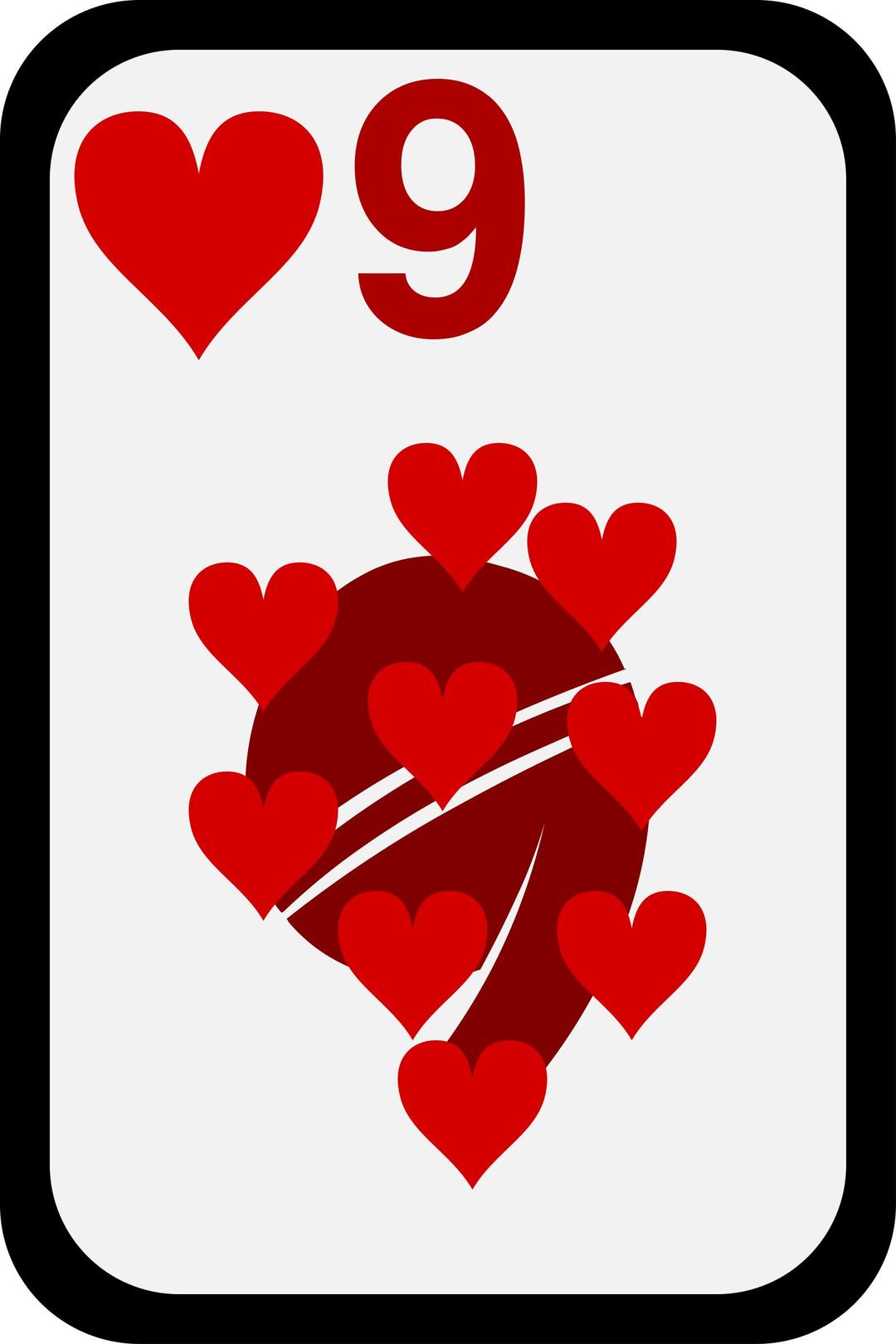 Nine of Hearts png transparent