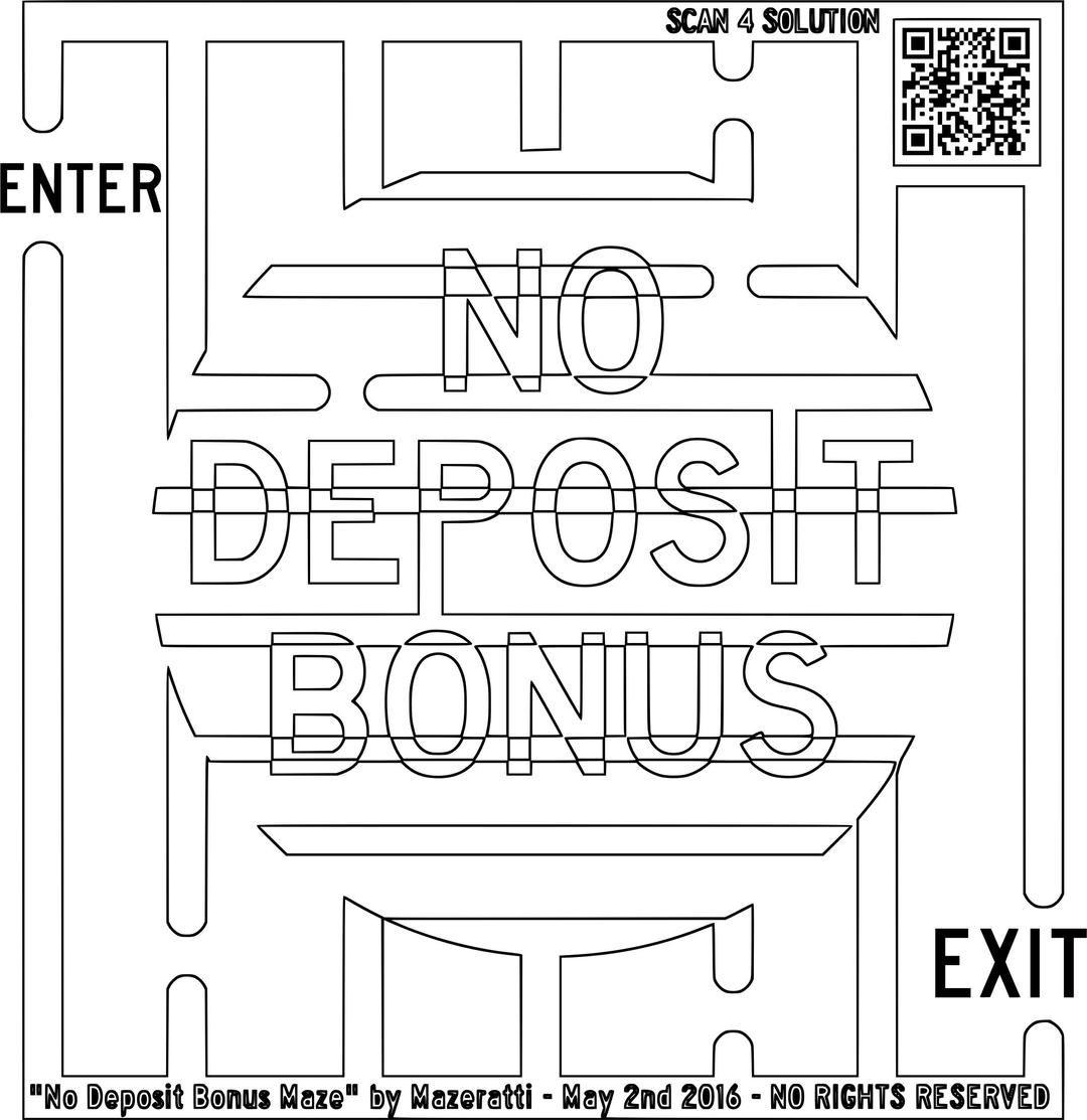 No Deposit Bonus Coloring Maze png transparent
