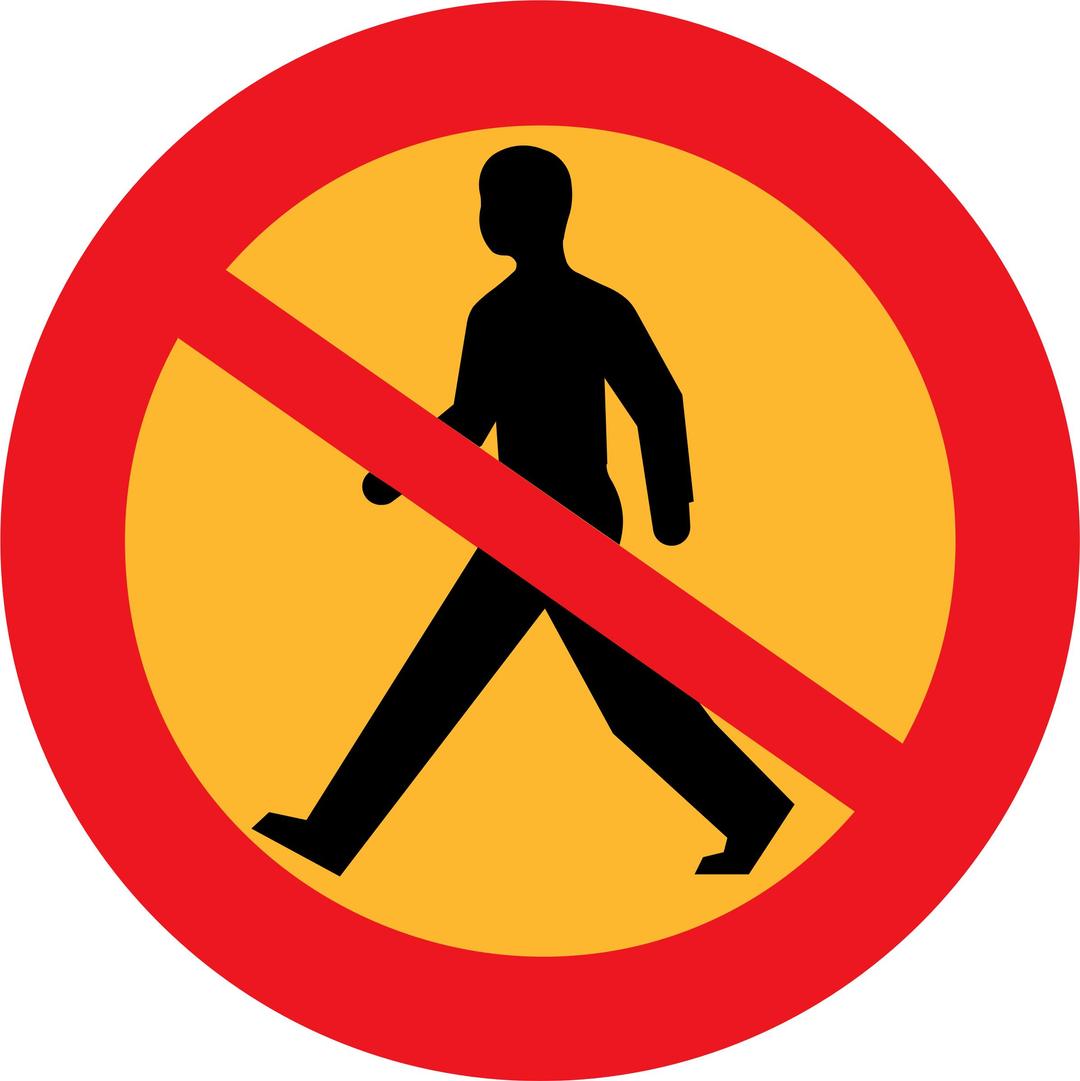 No entry sign with a man png transparent