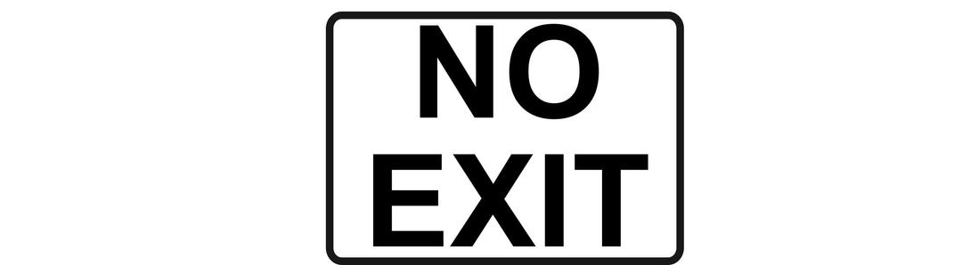 No Exit - Black on White png transparent