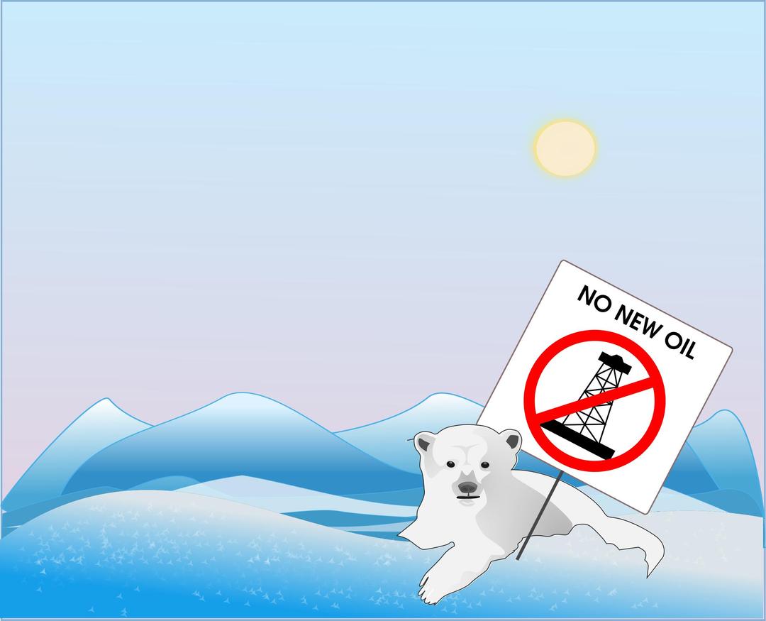 No new oil, says polar bear protestor png transparent