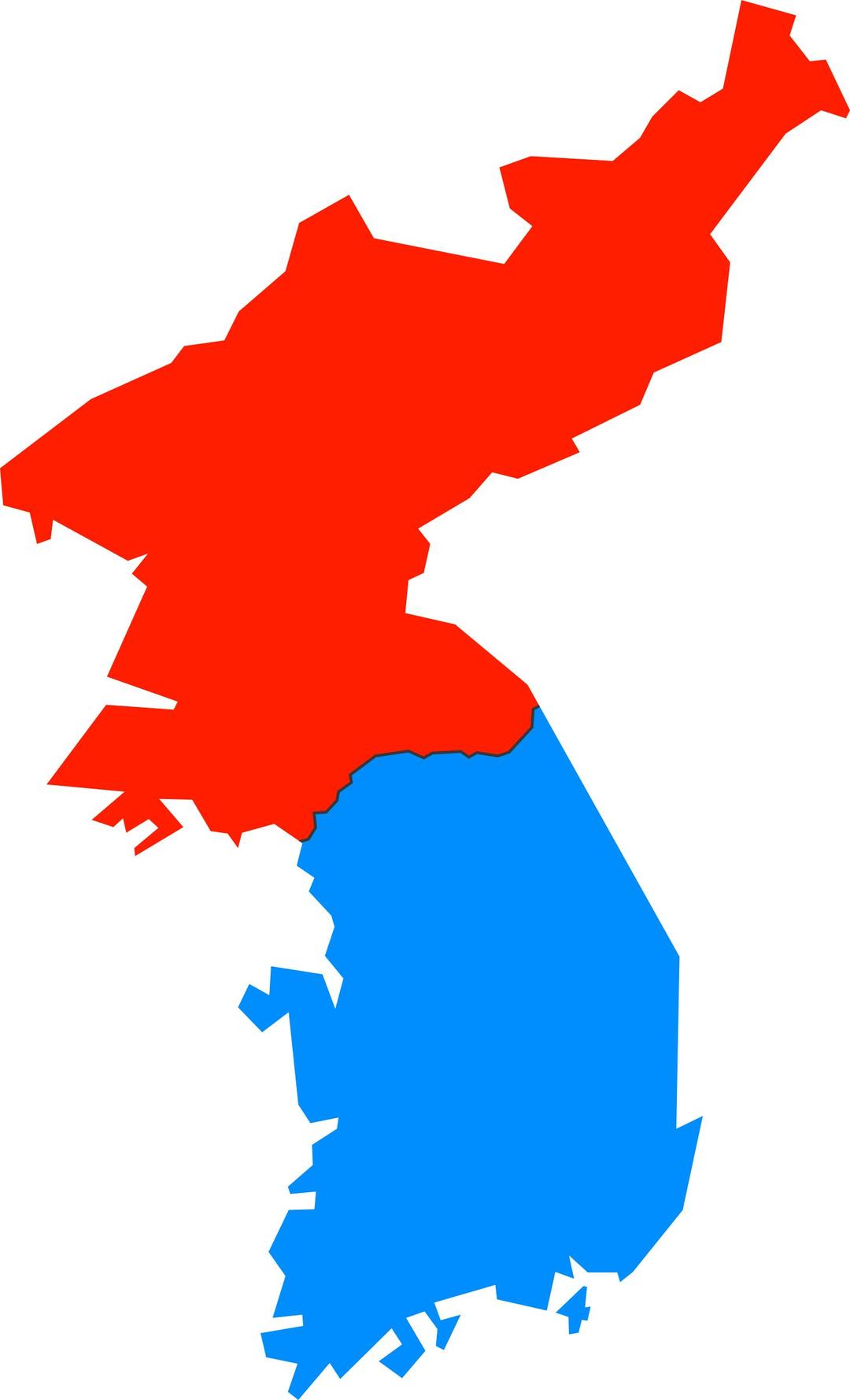 North and South Korea Simple Map (No Jeju) png transparent