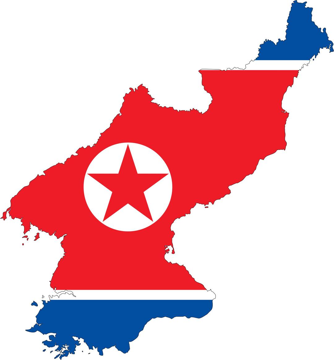 North Korea Map Flag With Stroke png transparent