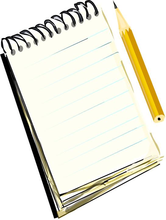 Notebook and Pencil png transparent