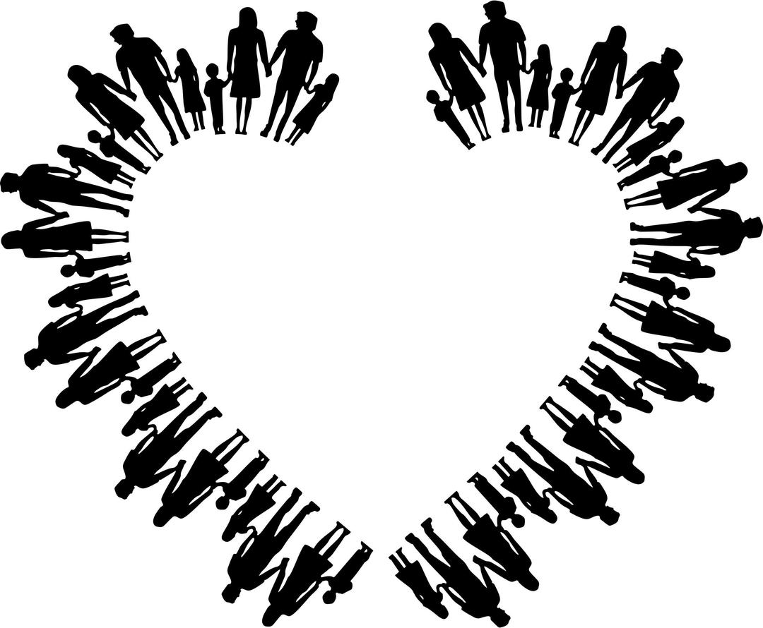 Nuclear Family Silhouette Heart png transparent