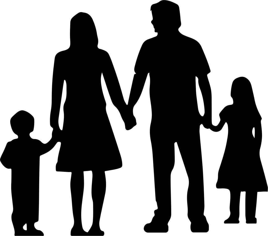 Nuclear Family Silhouette Without Ground png transparent