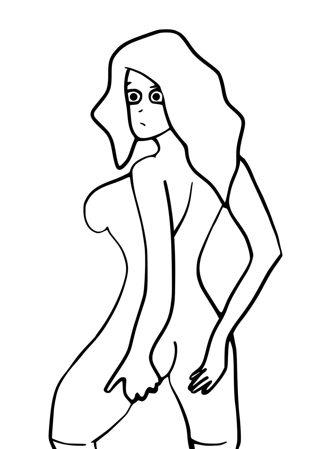Nude woman looking back png transparent