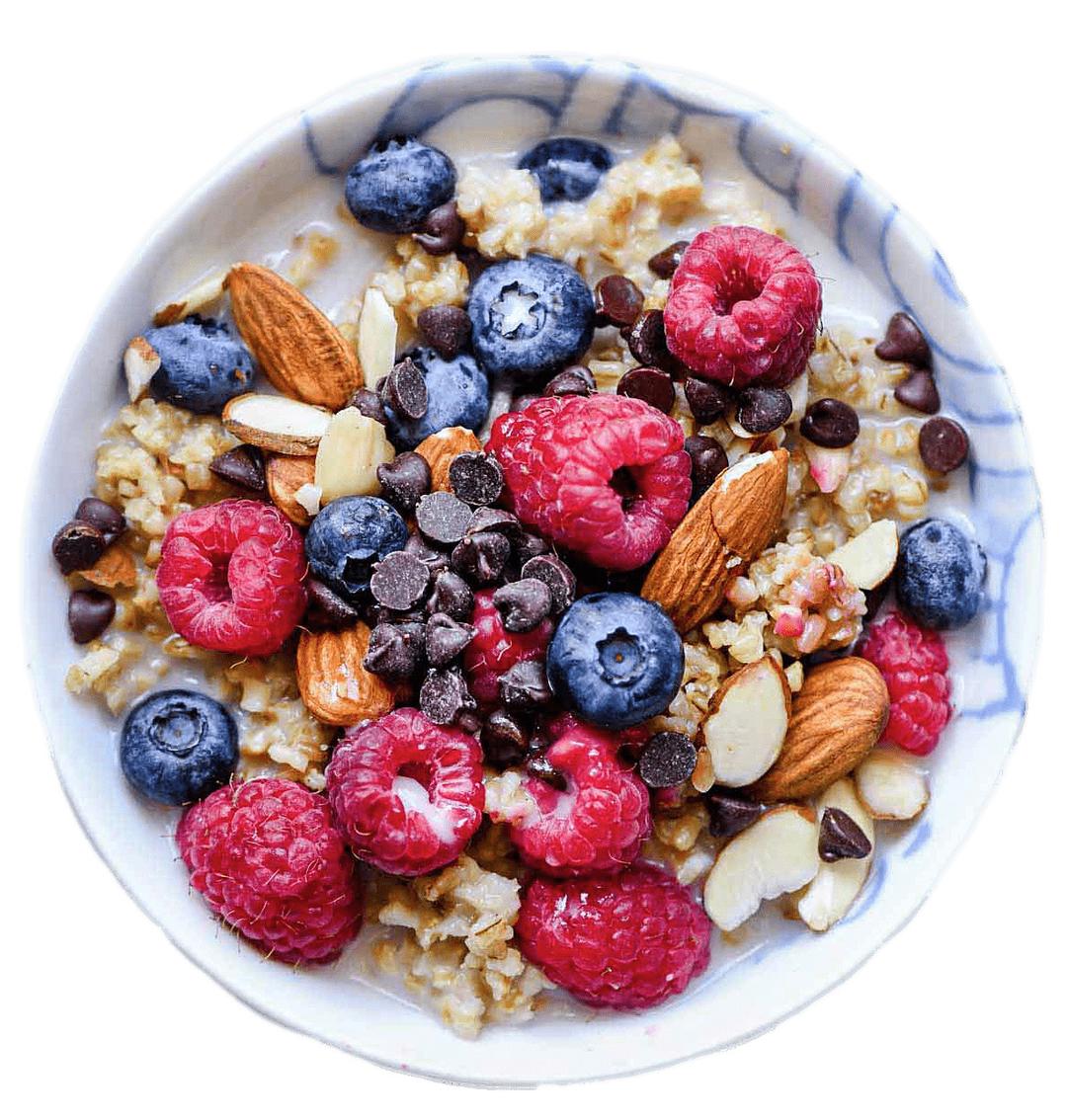 Oatmeal With Berries and Almonds png transparent