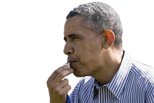 Obama Blowing Whistle png transparent