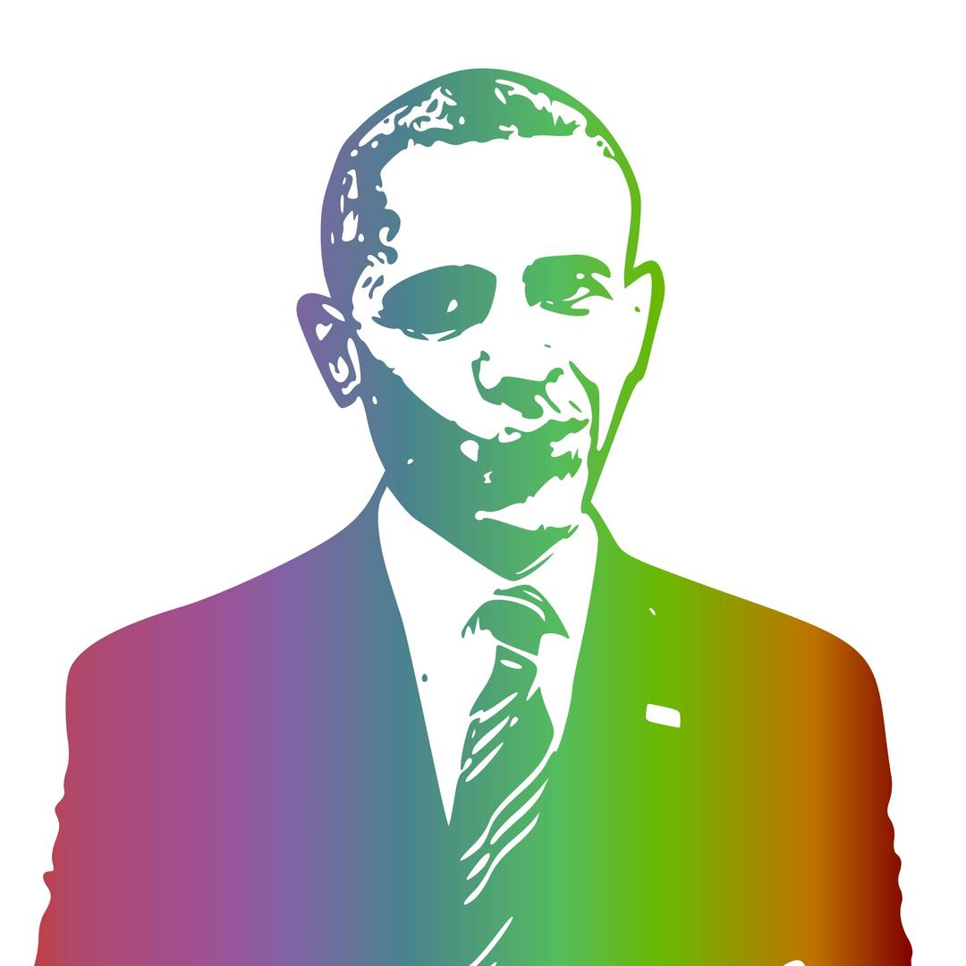 Obama Rainbow Pride png transparent