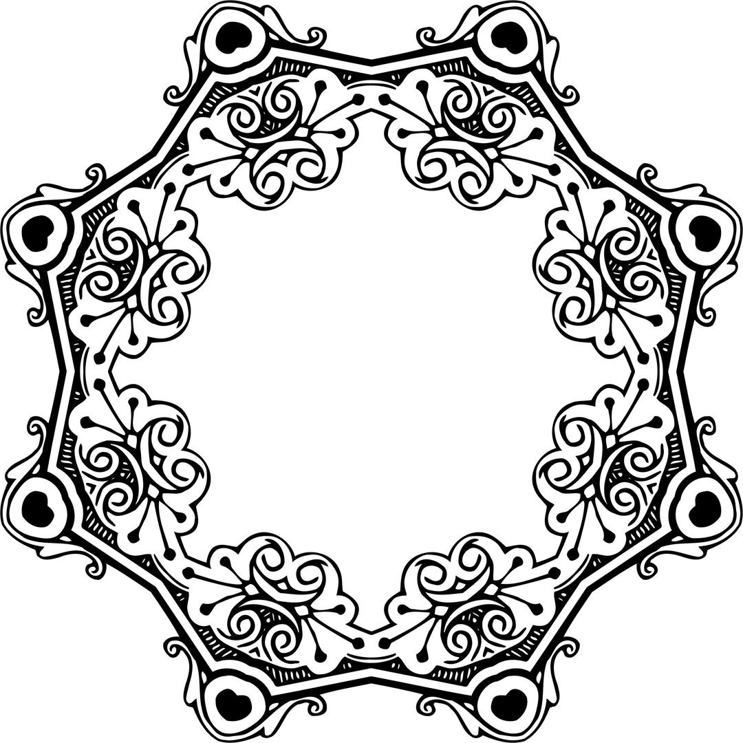 Octagonal frame 3 png transparent