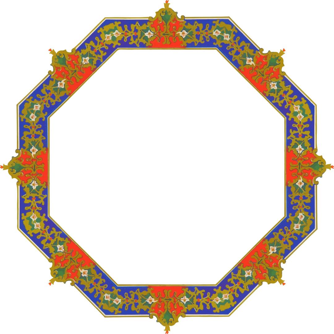 Octagonal ornate frame png transparent