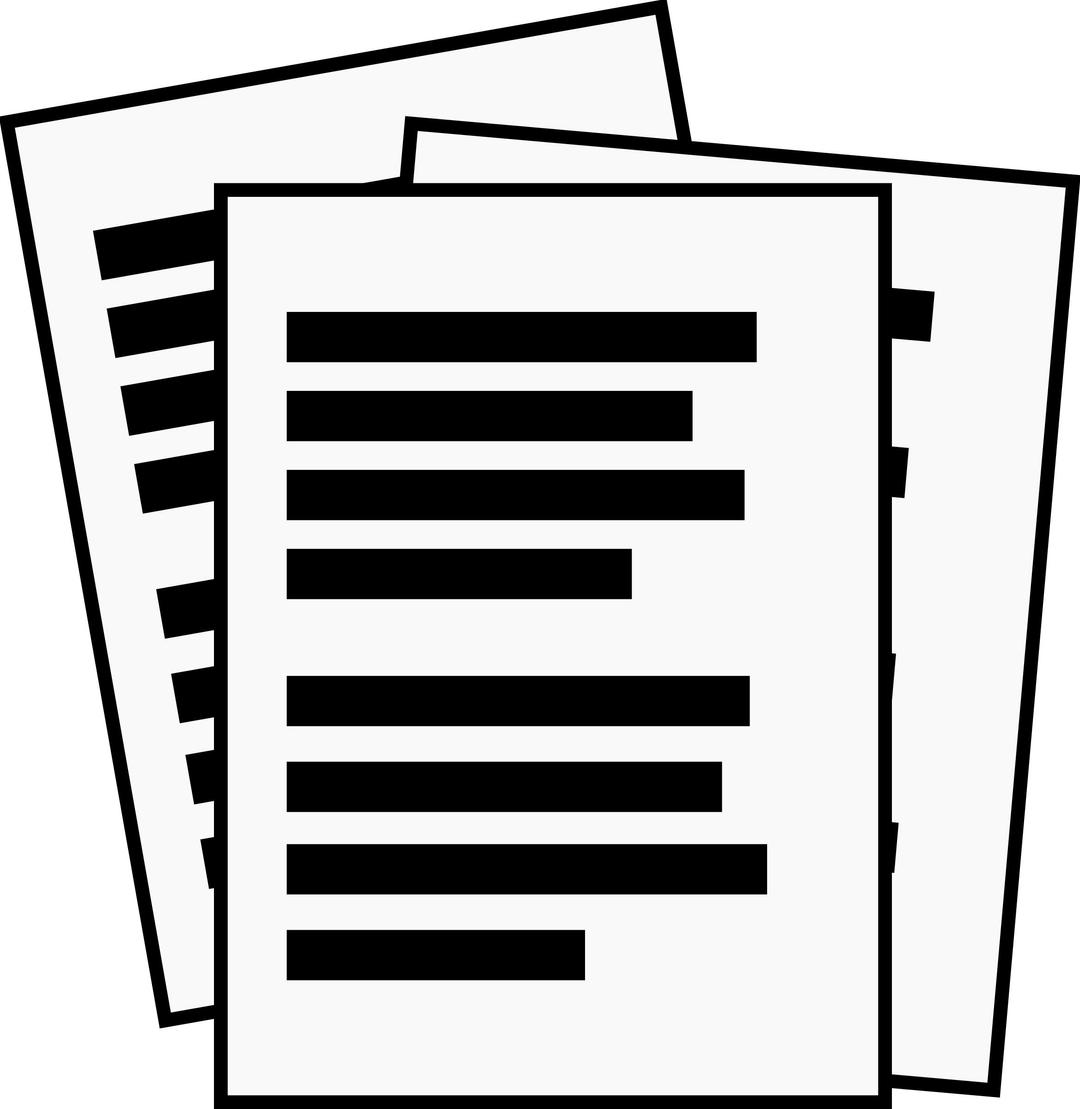 office-notes-line drawing png transparent