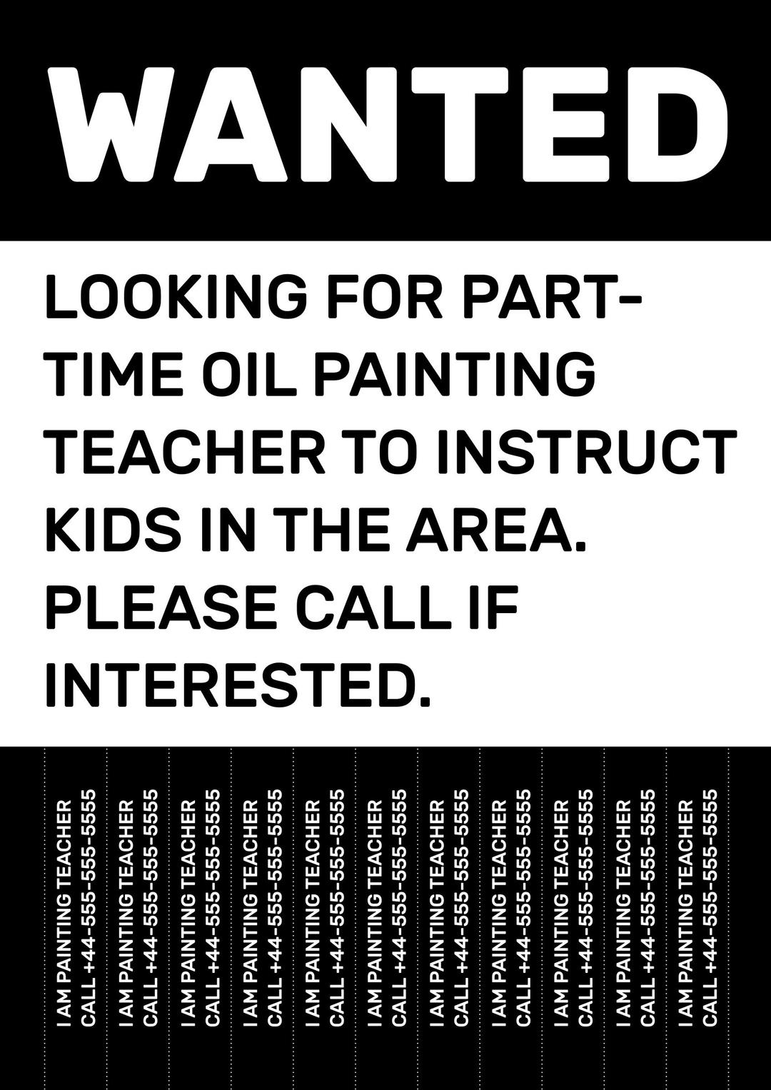 Oil Painting Teacher Wanted Poster png transparent