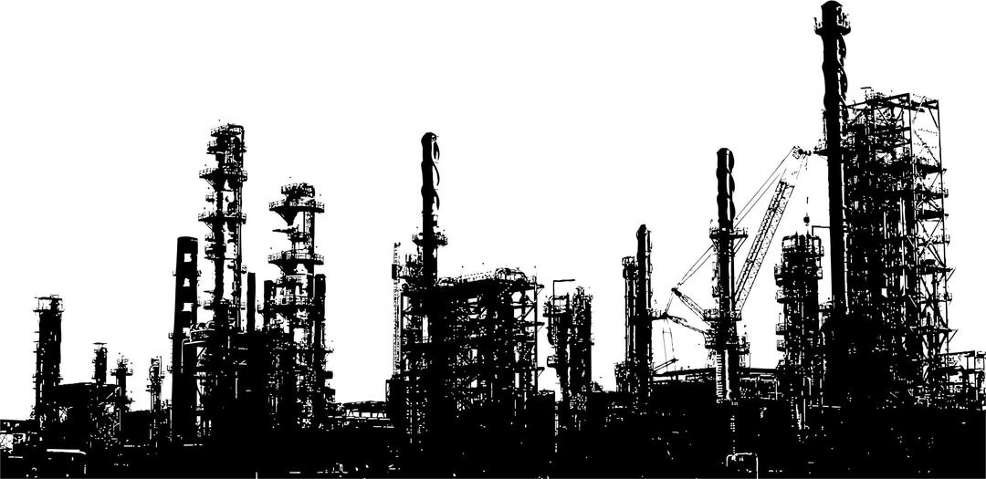 Oil Refinery Silhouette png transparent