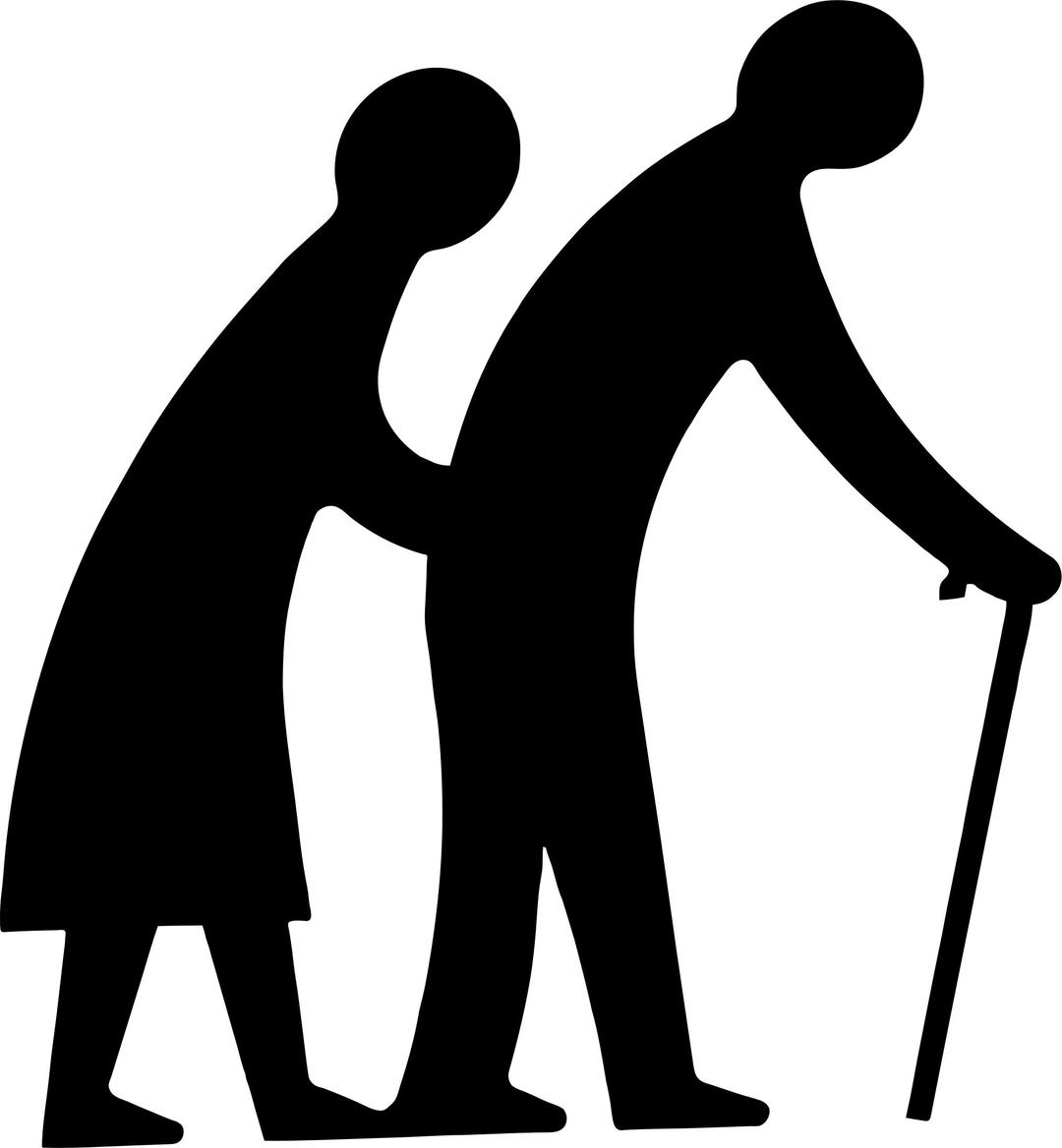 Old Couple Walking Silhouette png transparent