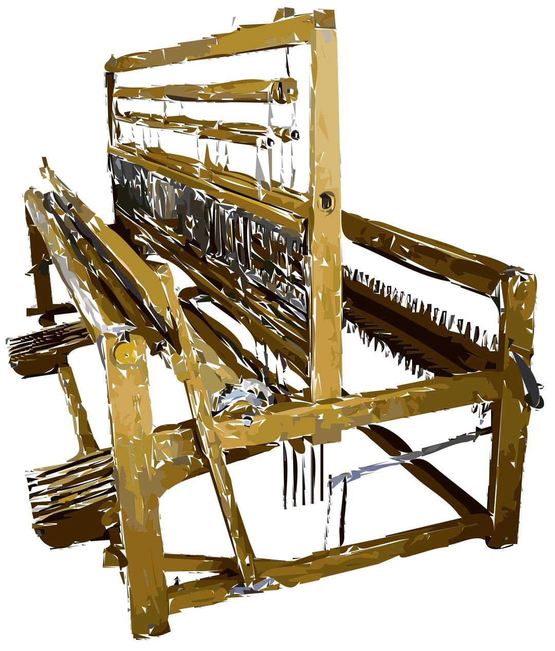 Old Fashioned Fabric Loom Vectorized png transparent
