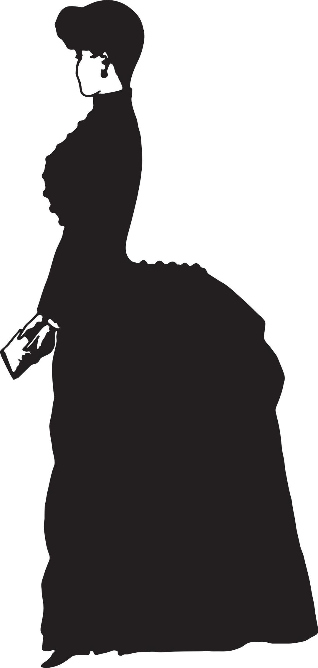 Old Fashioned Victorian Woman Silhouette png transparent