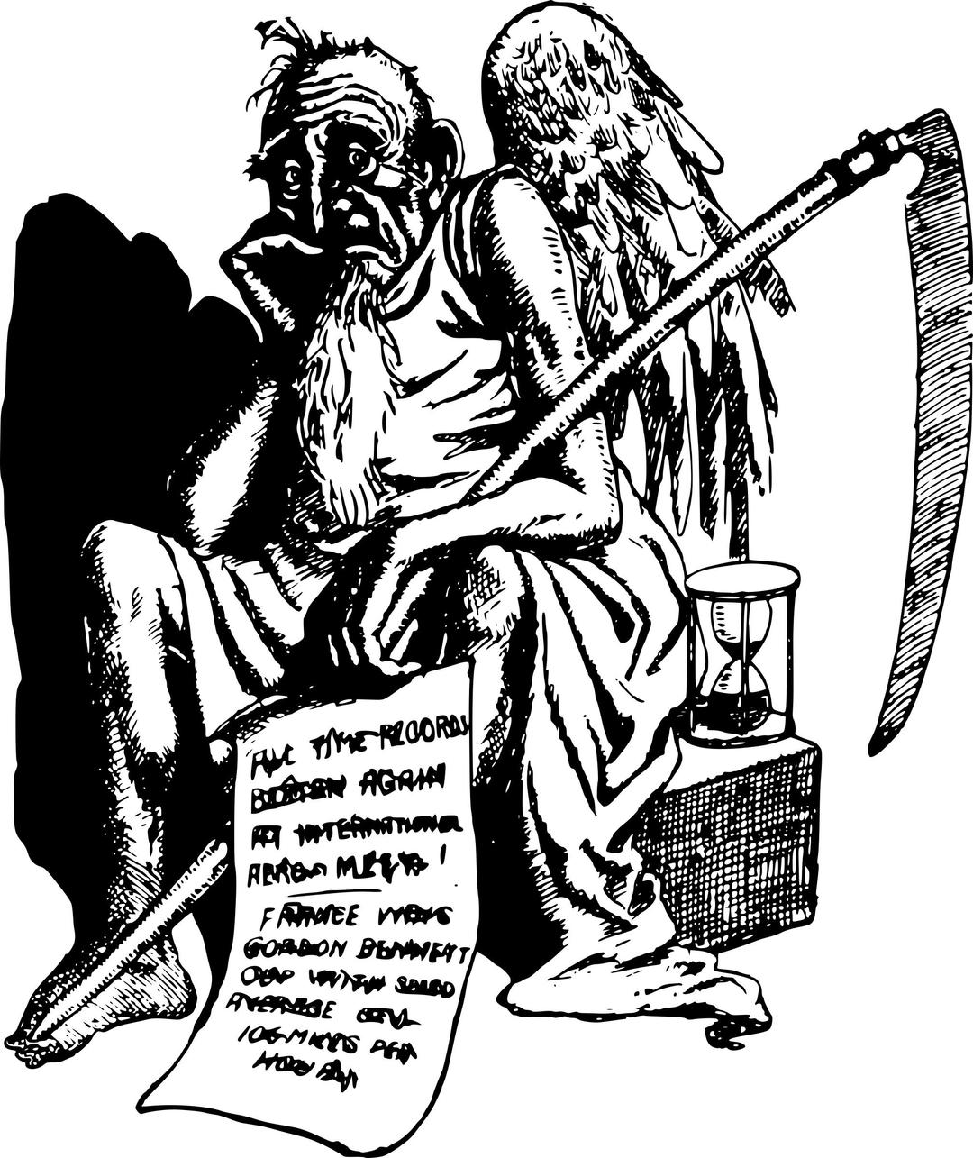 Old Father Time with Note png transparent