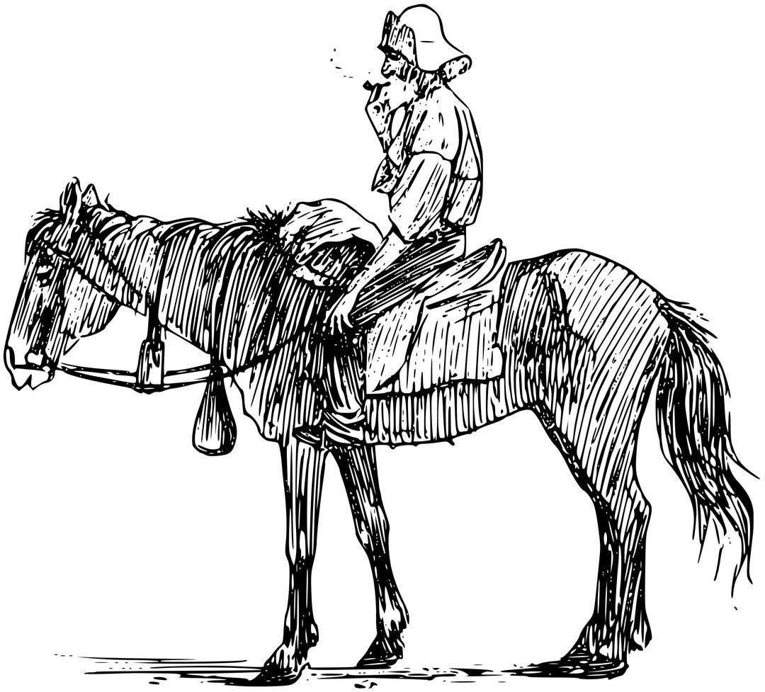 Old man on horseback png transparent
