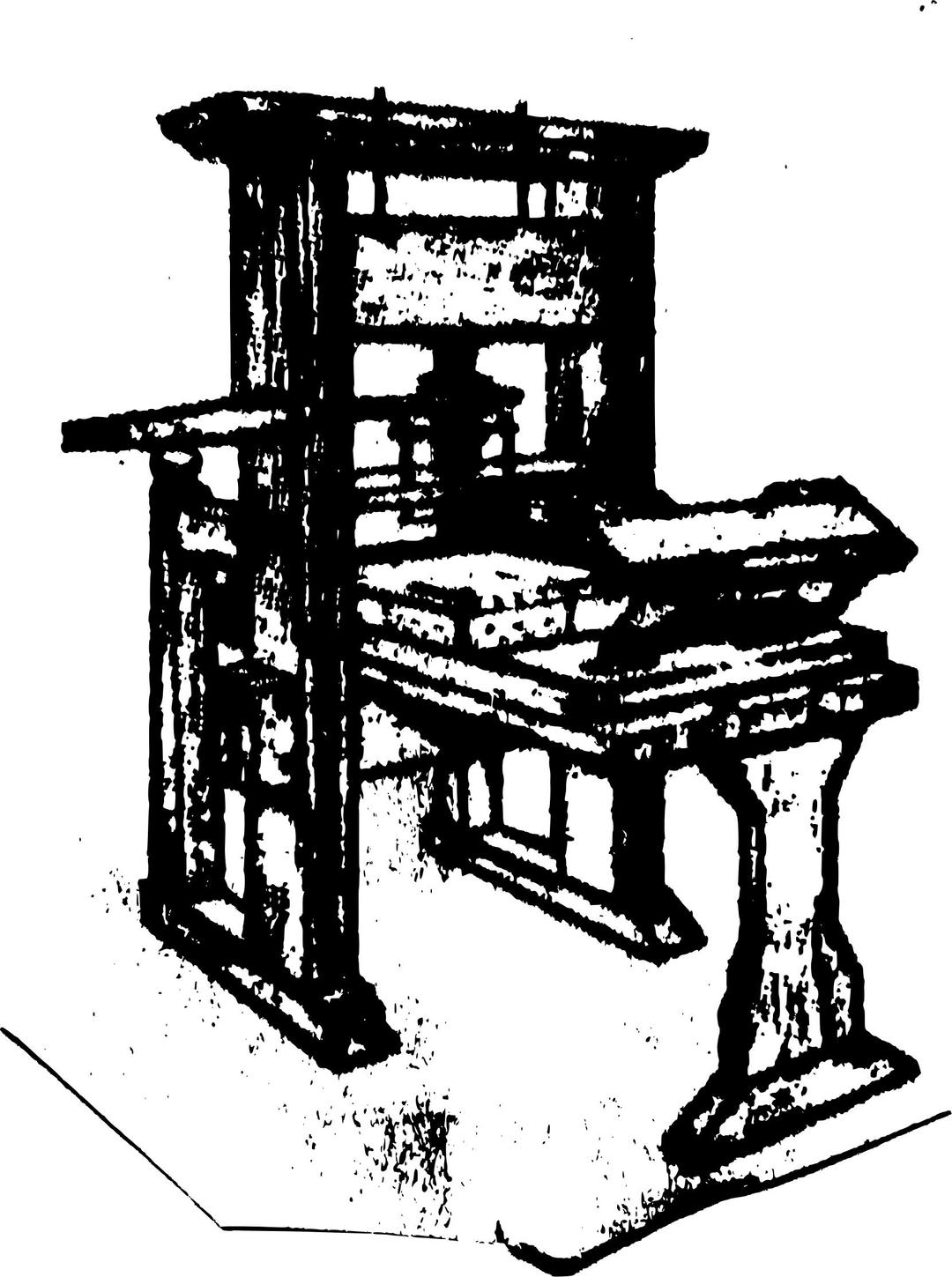 Old printing press png transparent
