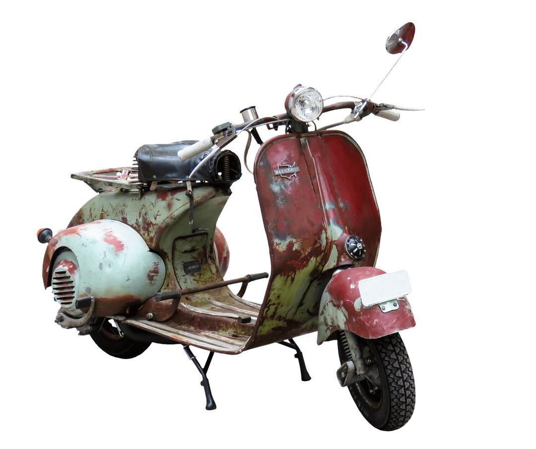 Old Rusty Moped png transparent