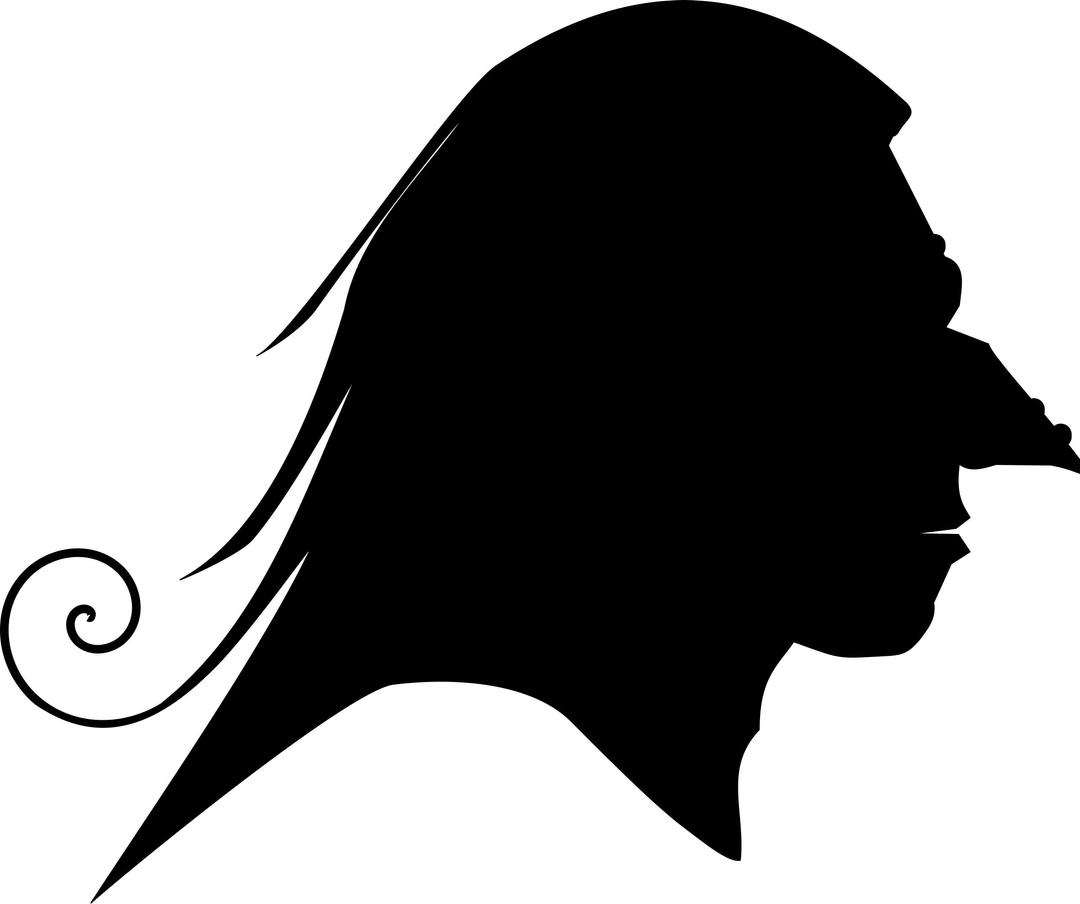 Old Witch Silhouette Profile png transparent