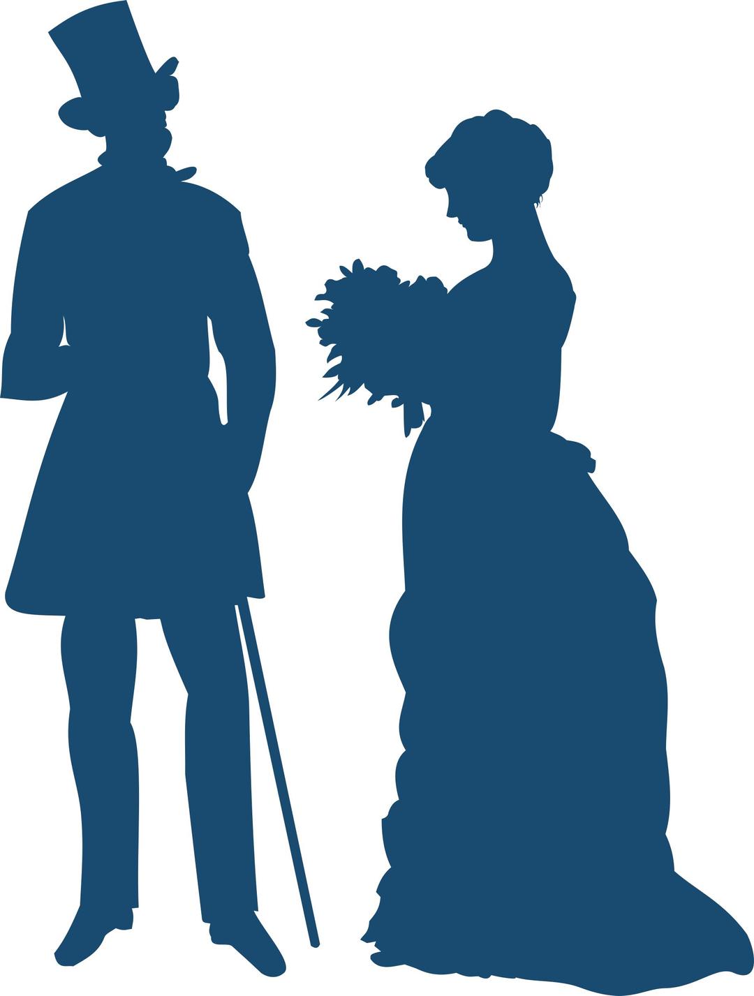 Old-fashioned couple png transparent