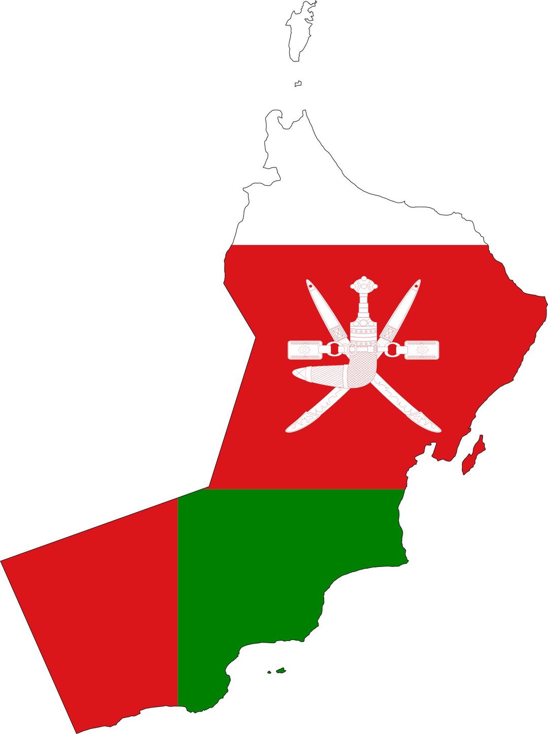 Oman Map Flag With Stroke png transparent