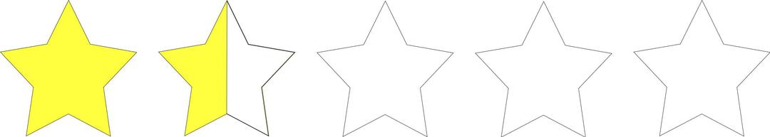 one and a half star rating png transparent