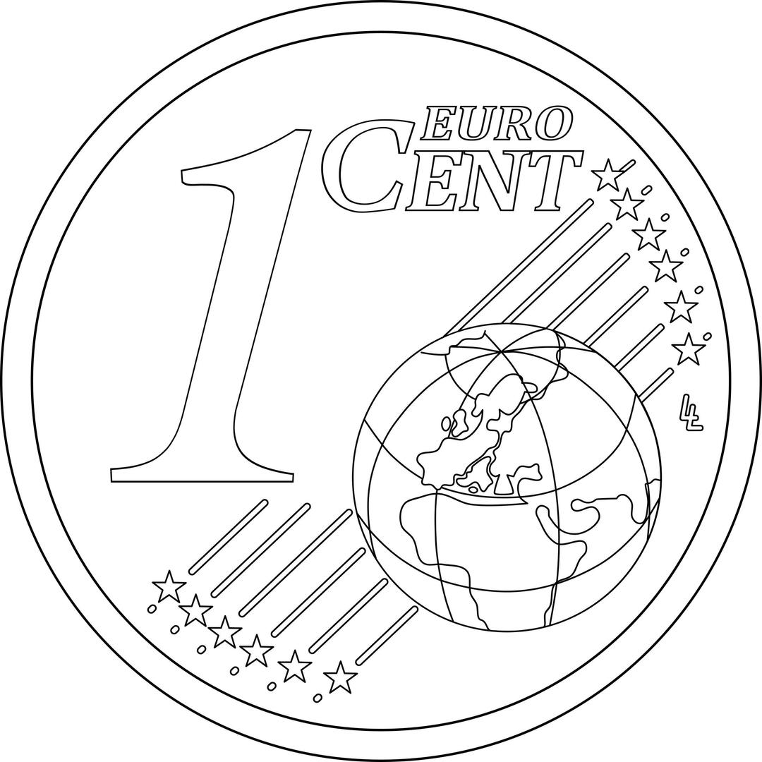 one euro cent png transparent