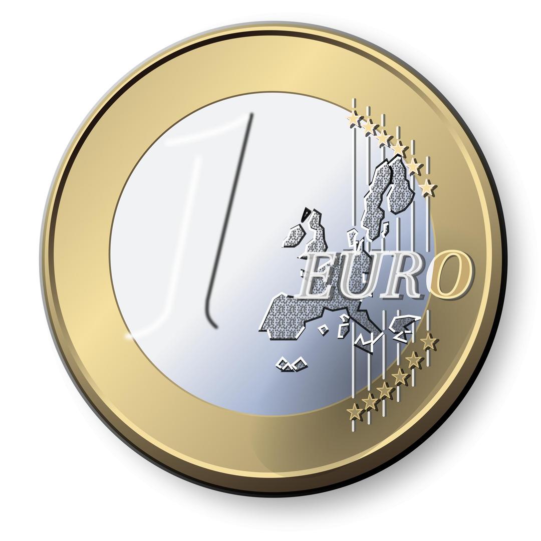 One Euro Coin png transparent