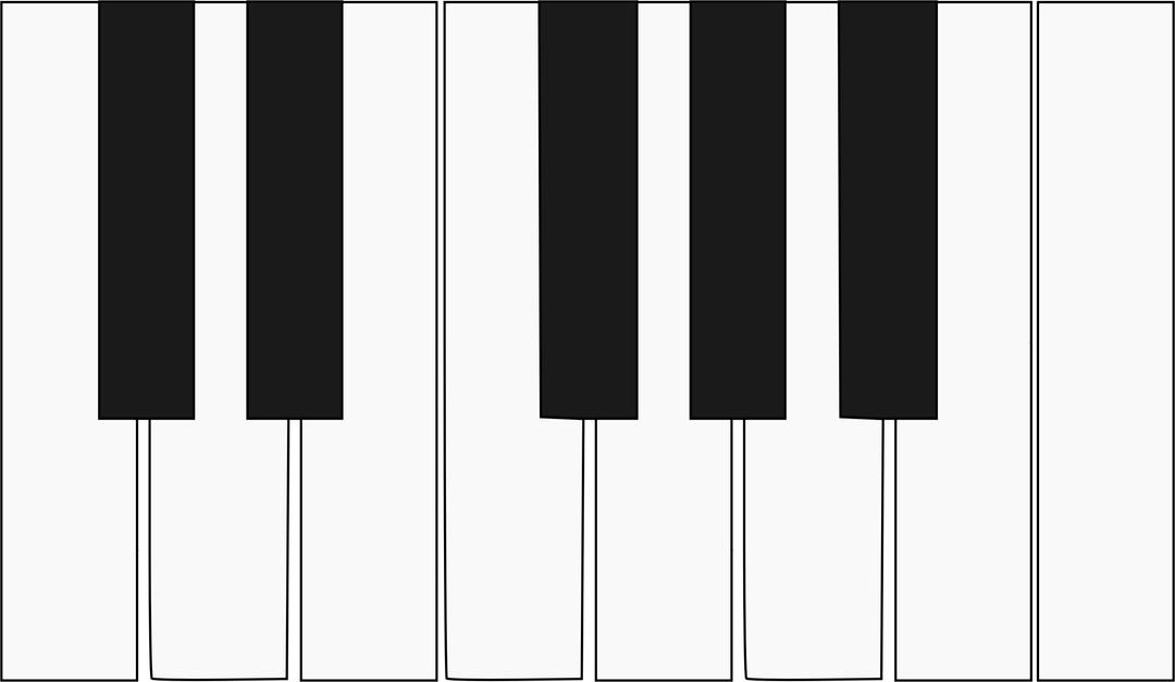 One octave piano keyboard png transparent