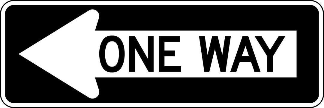 One Way Left traffic sign, horizontal png transparent