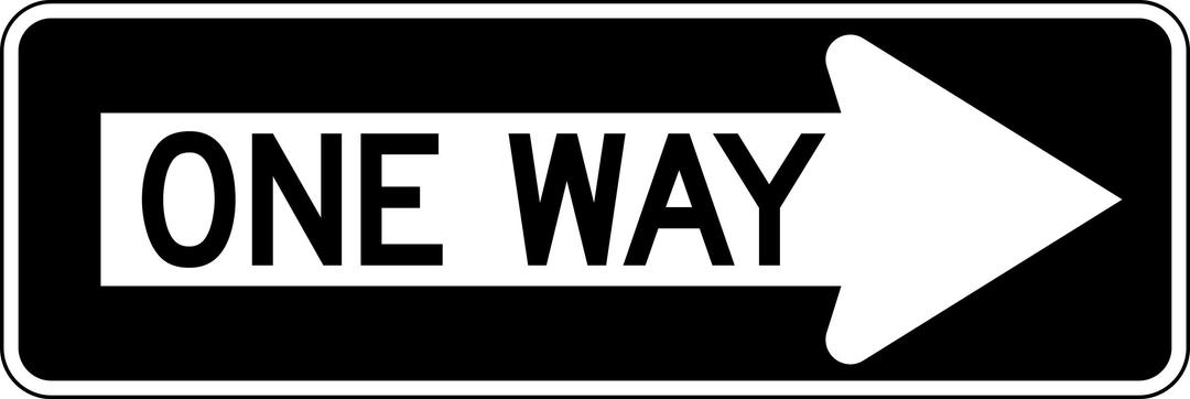 One Way Right traffic sign, horizontal png transparent