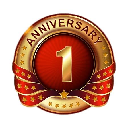 One Year Anniversary Badge png transparent