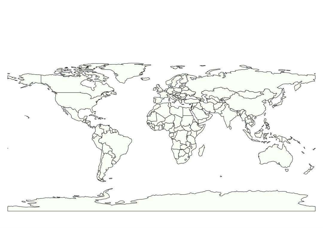 One-color simple world map png transparent
