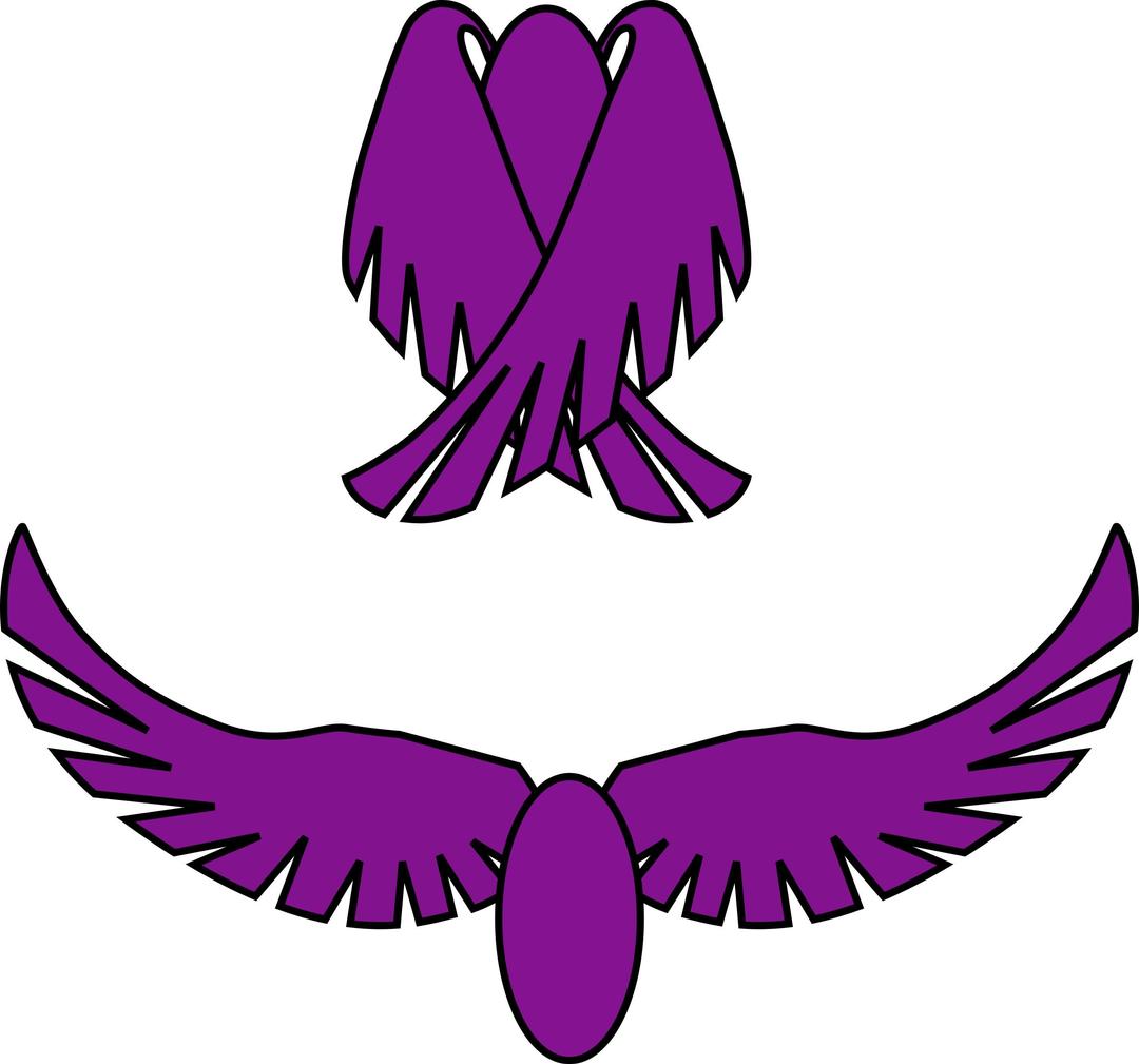 Open and closed wings png transparent