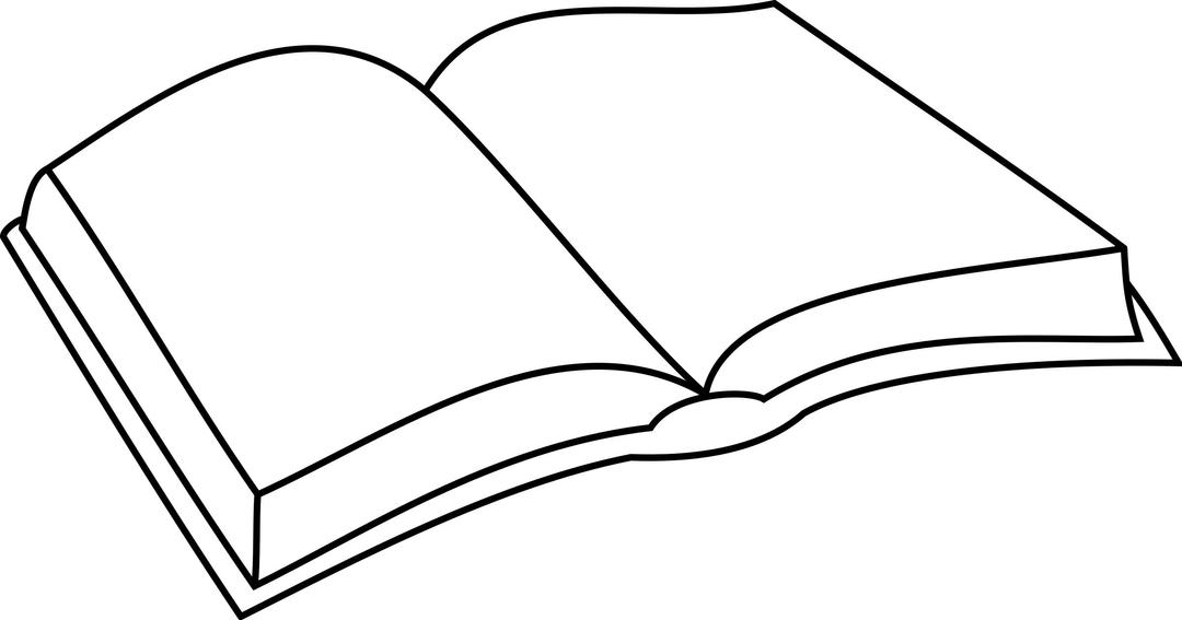 Open book outline coloring png transparent