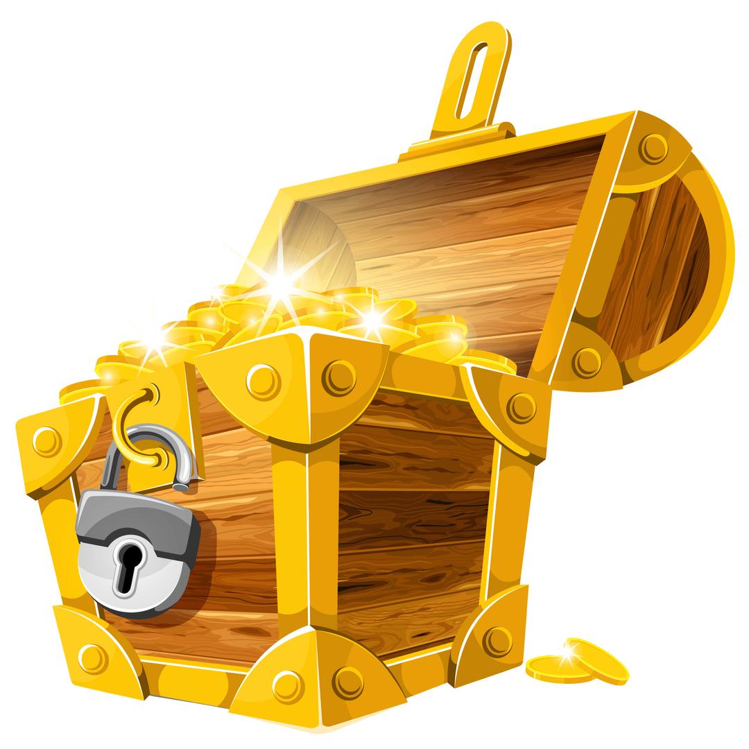 Open Chest With Lock png transparent