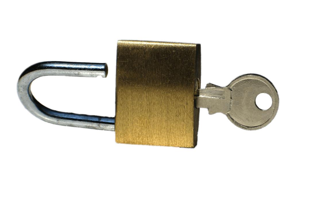 Open Padlock and Key png transparent