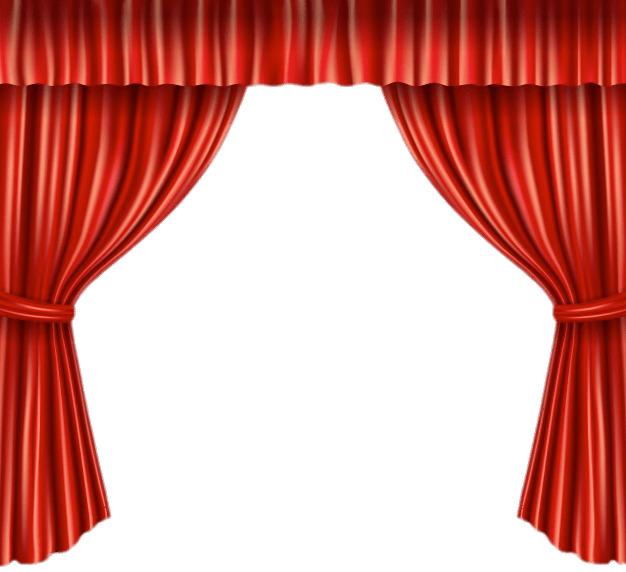 Open Red Stage Curtains With Tie Backs png transparent
