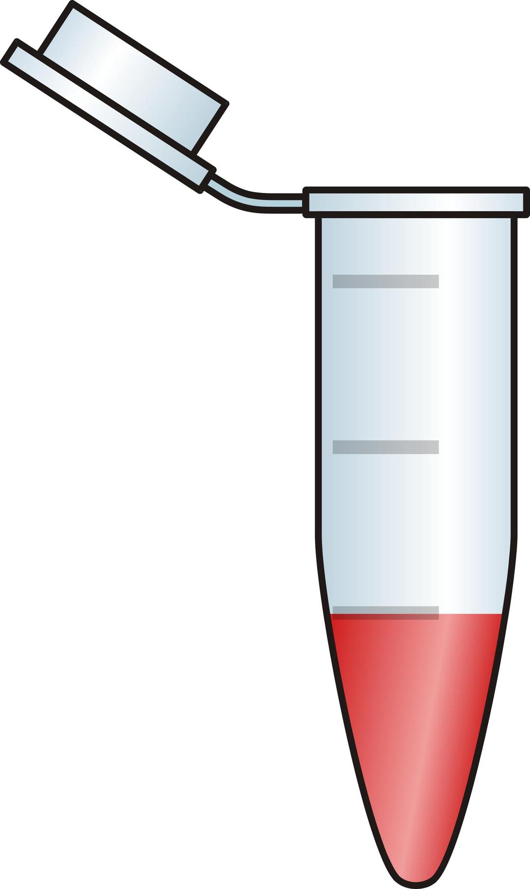 opened Eppendorf tube RED png transparent