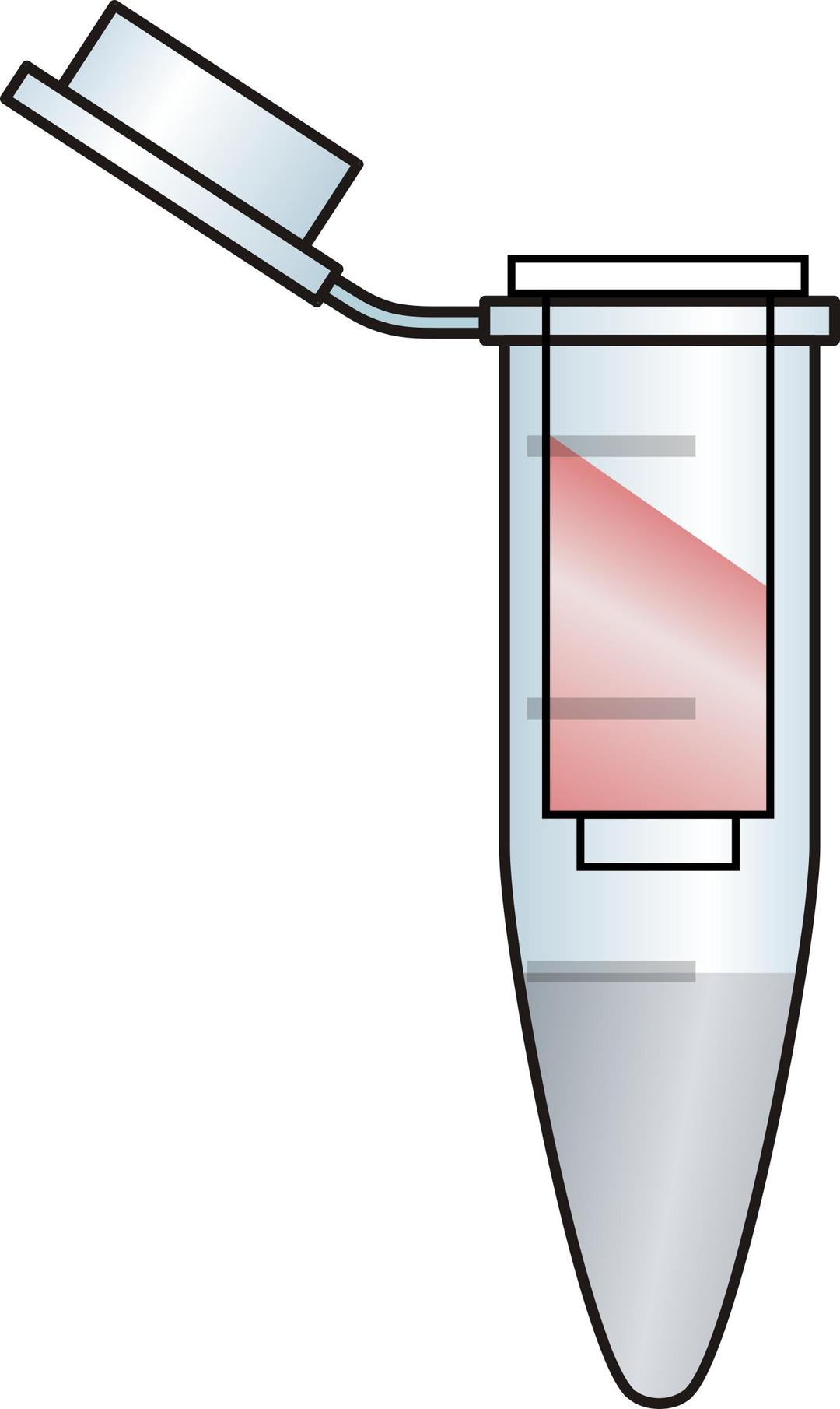 Opened Eppendorf tube with filter RED png transparent